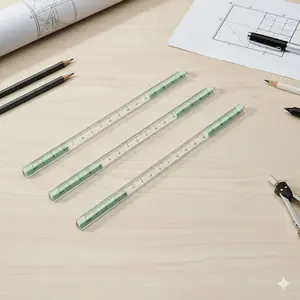 High Precision Transparent Non-Slip Triangle Ruler Set - Ins Style Acrylic Drawing Tools for Students. Eco-Friendly Shatter-Resistant Geometry Measuring Ruler, Perfect for Exams, Study & Engineering Drafting.