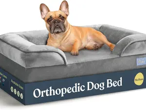Orthopedic Sofa Dog Bed - Ultra Comfortable Dog Beds for Medium Dogs - Breathable & Waterproof Pet Bed- Egg Foam Sofa Bed with Extra Head and Neck Support - Removable Washable Cover & Nonslip Bottom