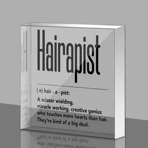 Hairdresser Definition Clear Acrylic Plaque Desktop Decoration, Funny Hairdresser Definition Ornament, Fashionable Office Decoration for Salon or Home, Signs