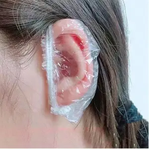 100PC transparent shower earmuffs, waterproof, thick, large, high elastic shower cap, used for bathing and hair care, easy to carry when traveling home, bathroom decoration, Shower essentials