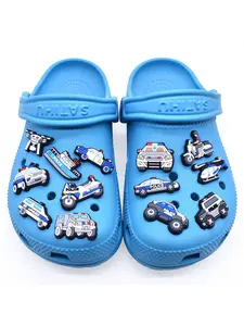 16-Piece Police Car Shoe Charms & Hanging Decorations, Abs Material DIY Accessories for Sandals, Party & Dance Handmade Jewelry