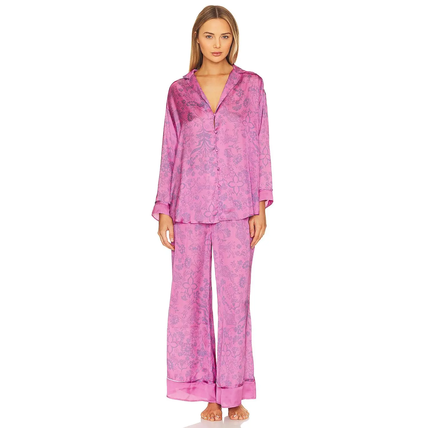 Free People Dreamy Days Pajama Set in Sugar Snaps Combo
