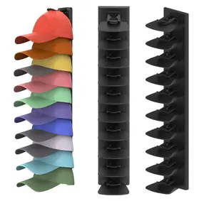 Heavy Duty Hat Organizer Wall Mount,2-Pack 40 Cap Storage Rack with Anti-Drop Curved Design - No Drill Adhesive & Screw Mount for Closet Door New Year's gift [Multi-warehouse shipping】