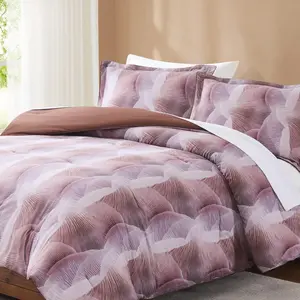 Lush Decor x Chuks Collins Mycelium Dream Comforter Set - Soft Pink & Purple Cotton Blend with Dimensional Print - 3-Piece Bedding - OEKO-TEX Certified - Modern Nature-Inspired Design