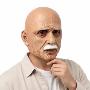 Old Man Mask, Bald Geezer Mask, Elderly Mask, Funny Man Face Cover, Realistic Mask, Halloween Party Supplies, Masquerade Props, Party Event Props, Roleplay Ornament