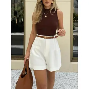 Women’s solid-color shorts, everyday casual comfortable shorts, all-season women’s underwear, beach shorts GARMENTARY