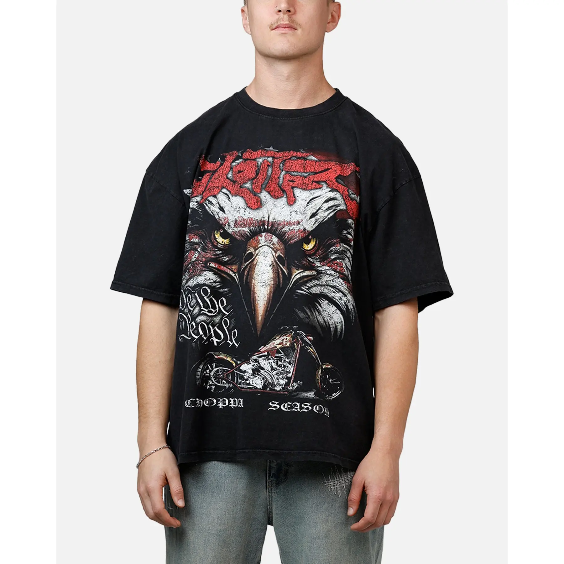 Loiter Choppa Season T-Shirt Black Acidwash