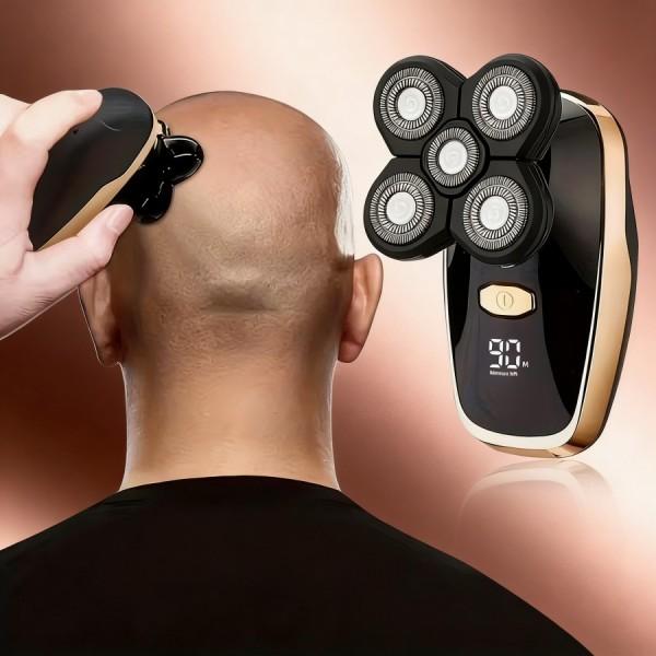 "5-Blade Electric Shaver for Men Women - LED Display Wet Dry Rechargeable Smart Mode Sensitive Skin Full-Body Grooming Tool "