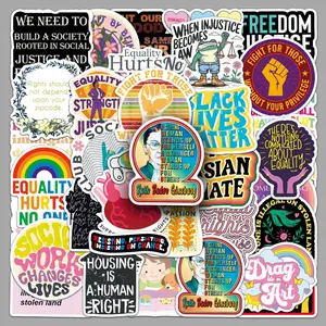 Social Justice Stickers – Feminist, Black Lives Matter, Equality & Activism Decals – Waterproof Vinyl Stickers for Laptops, Water Bottles, Journals-50PCS