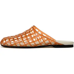 Jelly Slides Shoes for Women Slip On Clear Mesh Flats Closed Toe Jelly Sandals Mules Comfort Summer Slippers