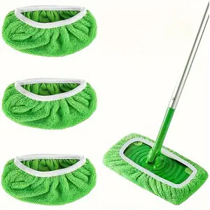 3pcs Reusable Microfiber Mop Pads - Washable, Durable, and Dust-Repellent Flat Floor Mop Cloth for Wet and Dry Cleaning - Easy To Clean, Machine Washable, and Long-Lasting Cleaning Supplies for Home and Office Replacement Mop Pads