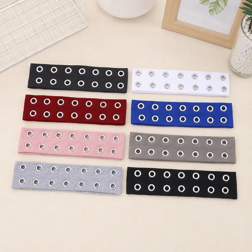 8 Pcs Women Hollow Out Eyelets Elastic Headband Y2k Girls Punk Grunge Wide Hairbands Stretchy Casual Hair Accessory - Home Improvement.