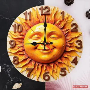 Sun wall clock, rustic home decor – Modern Minimalist Home Decor Clock