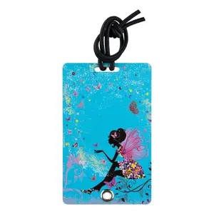 212 MAIN PVC Luggage Tag, 2065 Stylish Secure Accessory with Butterfly Print, Hidden Info Slot, Rivet Closure for Backpacks, Pet Carriers, Secure ID Holder