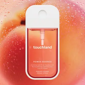 Touchland Peachy Lychee Power Essence Body & Hair Fragrance Mist, Skincare-Infused Fragrance, Layerable Scents