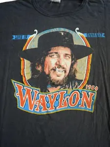 Rare Waylon Jennings Funny Music Shirt Tee country music for gift Size S-4XL Print Tshirt Menswear Top