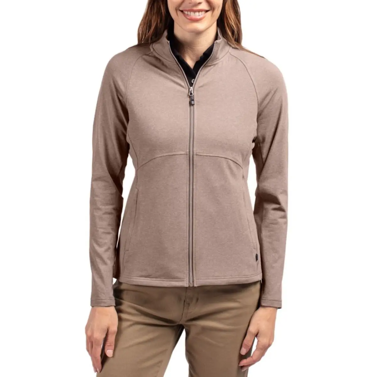 Cutter & Buck Adapt Eco Knit Heather Recycled Womens Full Zip