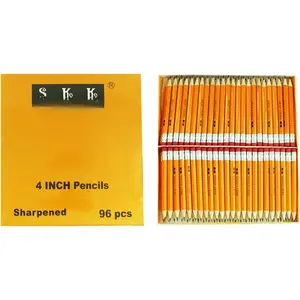 Half Pencils with Eraser Tops, Golf Pencils, 4 inch Mini Pencils, Classroom, Pew - #2 HB, Hexagon, Pre-sharpened, 96/Box.