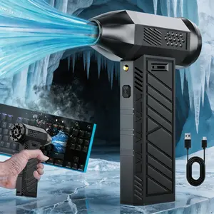 Powerful Rechargeable Electric Air Compressor Dust Blower Wireless Turbine Blaster for Car Detailing Computer Keyboard Cleaning Home Garage Outdoor Use Portable Cordless Air Gun High Performance