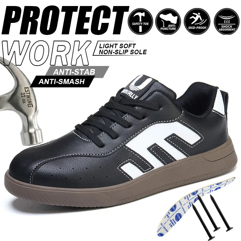 Women Casual Steel Toe Safety Sneakers, Slip Resistant Puncture Proof Lightweight Stylish Work Footwear for Ladies Daily & Workplace