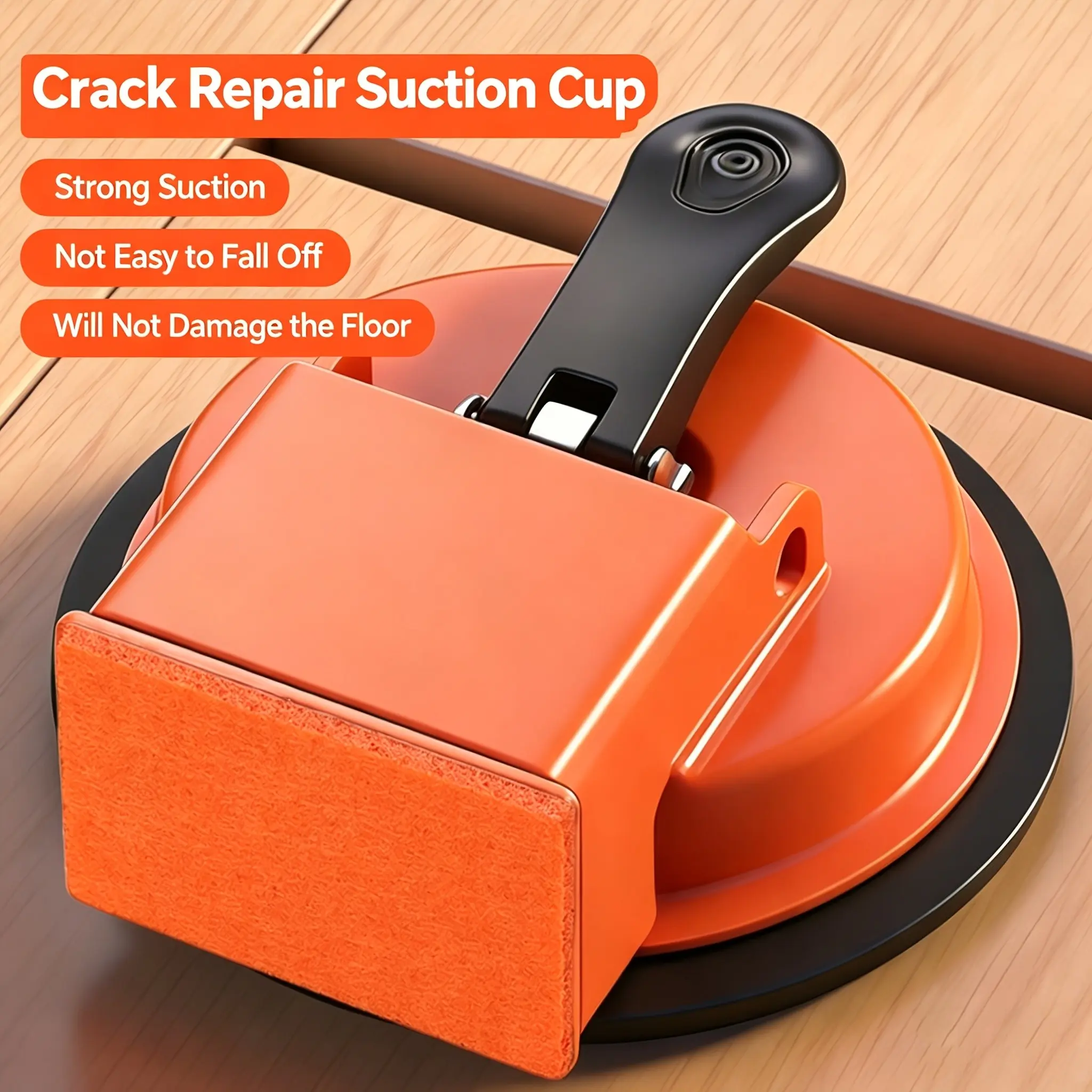 1pc Heavy Duty Floor Gap Fixer with Vacuum Suction Cup, Premium Laminate & Hardwood Flooring Repair Tool with Mallet Striking Block, Laminate Flooring Tools