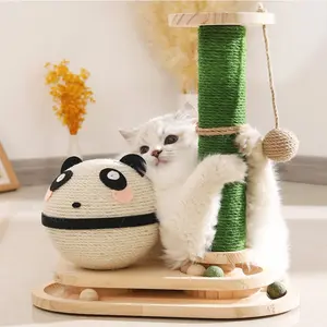 Cute Panda Cat Scratching Post, Durable Standing Cat Climbing Frame, Indoor Toy for Cats, No Shedding
