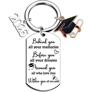 2026 Keychain - Personalized Stainless Steel Graduation Gift for Graduates with Charm of 2026