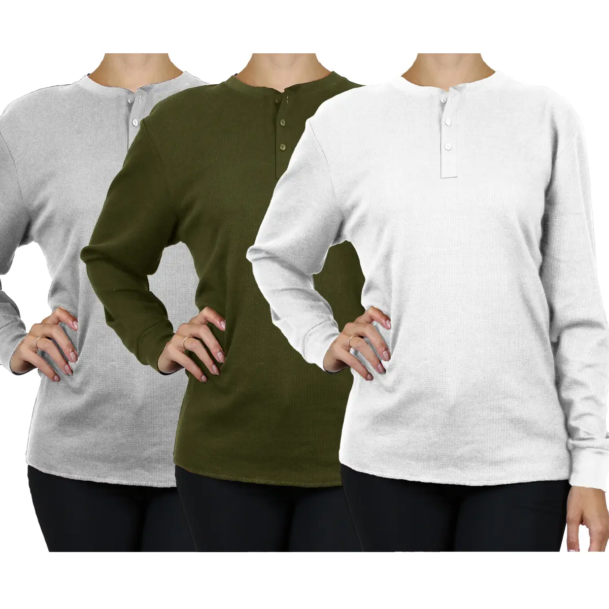 Heather Grey-Olive-White