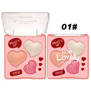 Blush and Nude Makeup Eyeshadow, Natural Highlight in Milk Tea and Orange, Long-lasting Affordable Blusher, Three-Color Palette