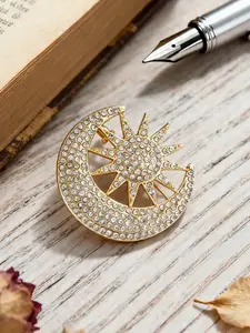 Moon Star Brooch Pin, Unisex Fashion Accessory, Perfect for Suits and Daily Wear, Stylish Jewelry for Men and Women, Jewellery