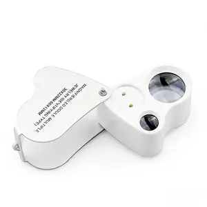 30x-60x LED Magnifying Glass with Light, Foldable Dual Lens Jewelry Magnifier, Ideal for Jewelry Appraisal, DIY 3D Crafting, Coin Collection