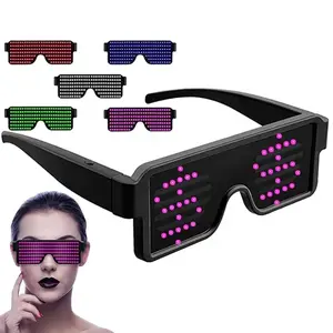 Led Party Glasses Multilingual USB Charge Led Flashing Luminous Eyewear Christmas Concert Birthday Party Holiday Glow Sunglasses Light Masks