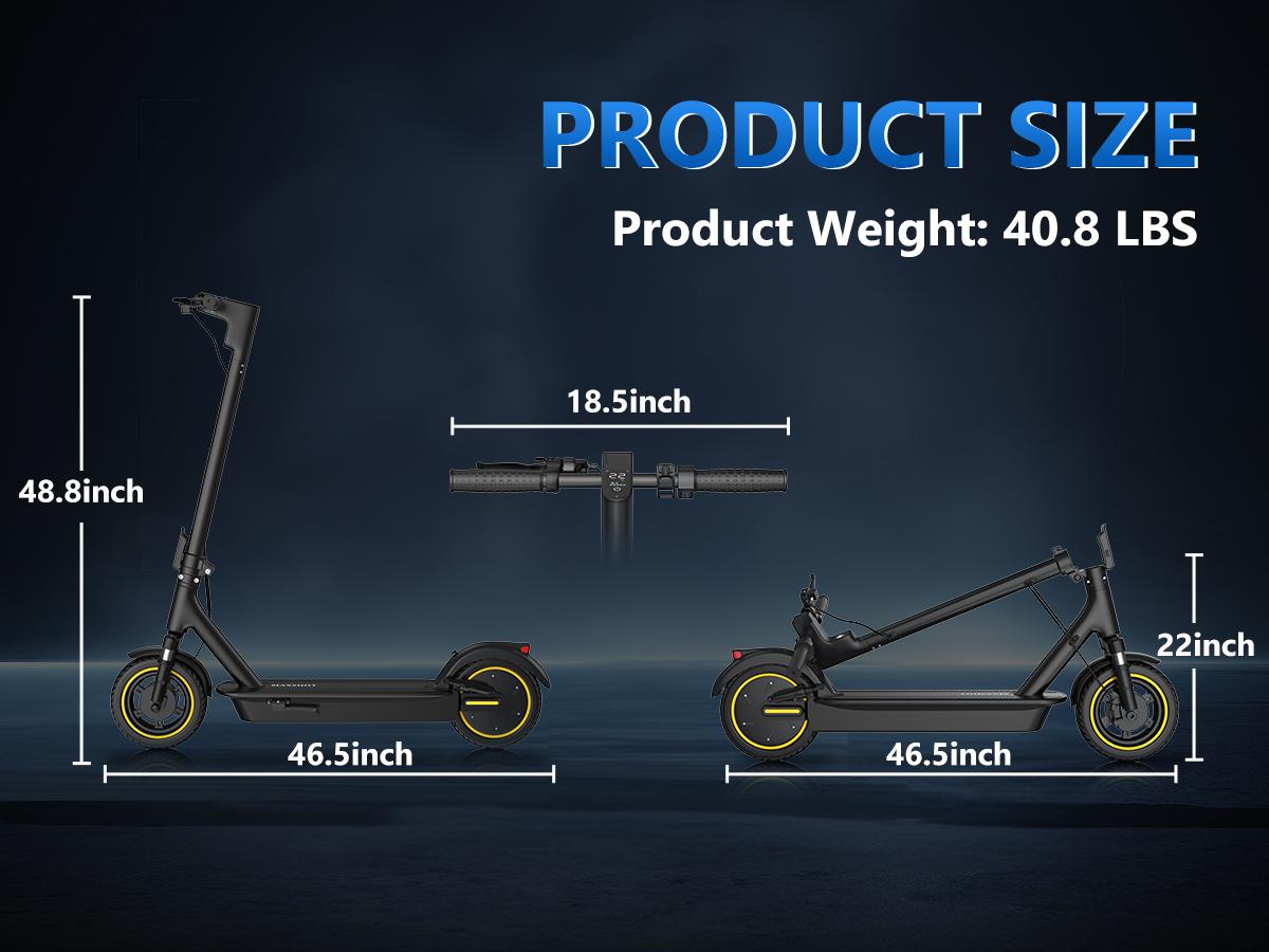 AOVOPRO Esmax High-Speed Electric Scooter 10-inch solid tires 500W motor with front and rear dual shock absorption, range of 22-30 miles, top speed of 22 mph, dual braking system, LED lights, app control, aluminum alloy frame,  Springtok。