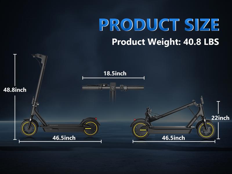 AOVOPRO、ladped Esmax High-Speed Electric Scooter 10-inch solid tires 500W motor with front and rear dual shock absorption, range of 22-30 miles, top speed of 22 mph, dual braking system, LED lights, app control, aluminum alloy frame,  Springtok。