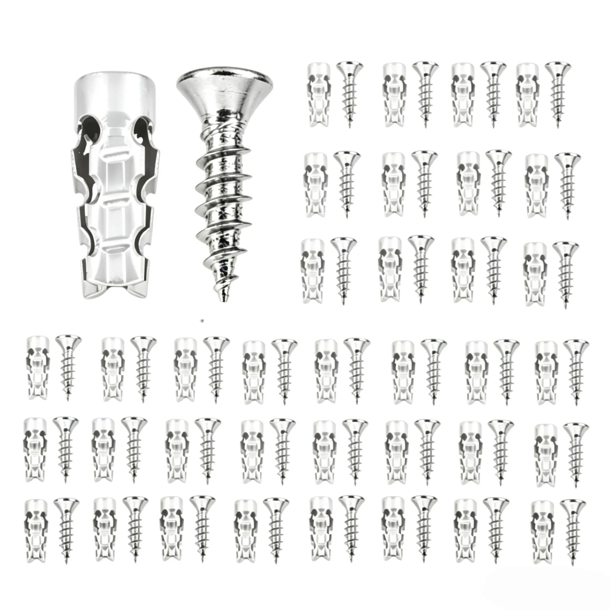 6*14mm Silver Door Hinge Thread Repair Screws, 60Pack Short Expansion Wall Anchors, Stripped Thread Repair Fixer for Cabinet, Tile, Stone and Partition Hinge Mounting fathersdaygift