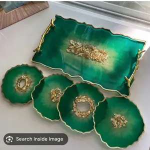Elegant tray & coaster set