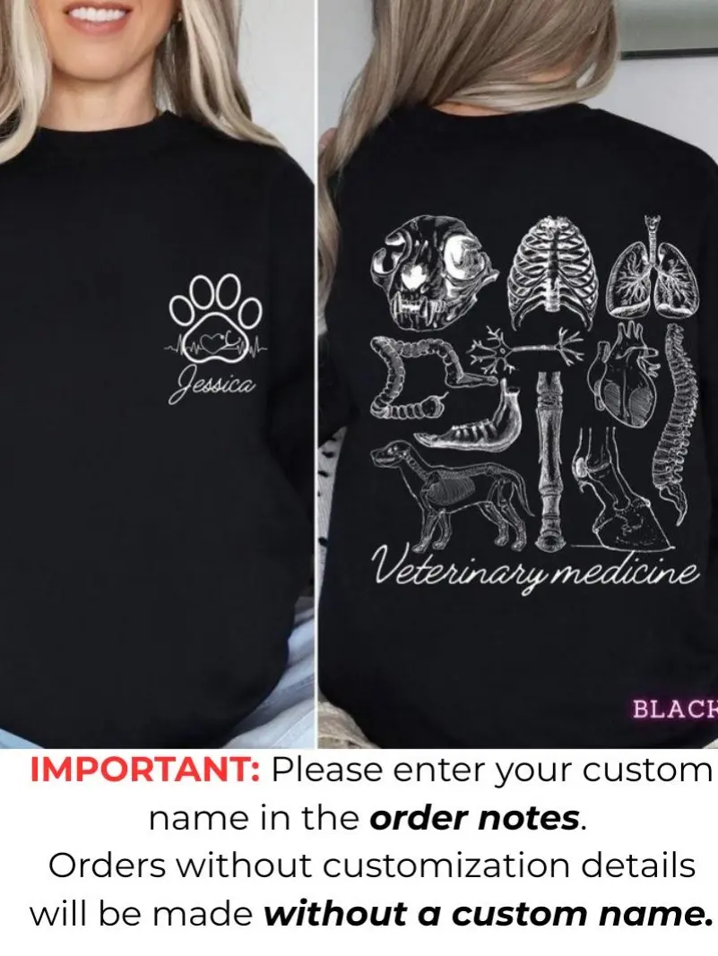 Custom Veterinary Anatomy Shirt, Vet Tech Week Gifts, Vet Receptionist Hoodie