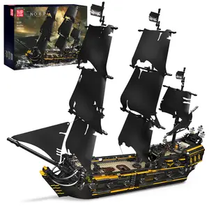Mould King 13199 Pirates Ship Model Building Blocks Kits Large Black Pearl Sailboat Construction Set for Kids Ages 8+ & Adults 3180+ Pieces Lights Collectors Gift