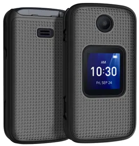Case for Alcatel Go Flip 4 / TCL Flip Pro / TCL Classic Phone, Nakedcellphone [Grid Texture] Slim Hard Shell Protector Cover
