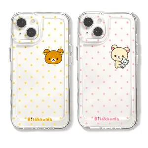 Hot Cute Rilakkuma Polka Dot Phone Cases for iPhone 17 Air 16 Pro Max 15 14 Plus 13 12 11 Great Gift for Fans