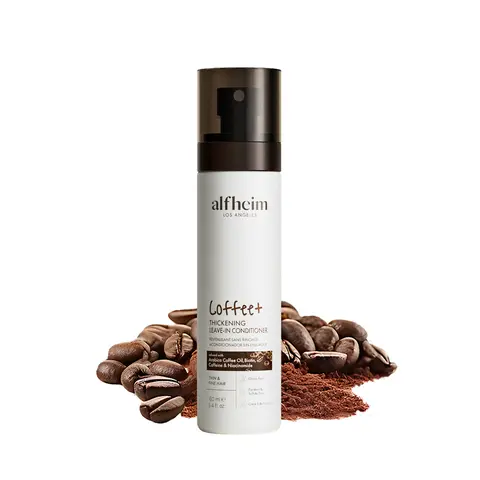 Coffee Thickening Leave in Conditioner with Caffeine and Niacinamide enhances hair shine lightweight and non greasy perfect for daily styling