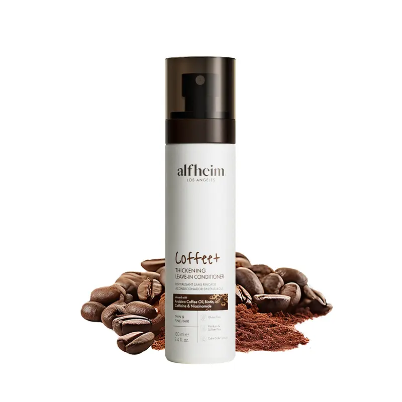 Coffee Thickening Leave in Conditioner with Caffeine and Niacinamide enhances hair shine lightweight and non greasy perfect for daily styling