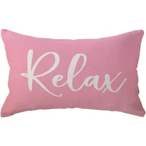 Relax  Throw Pillow Case 12x20 Inch Housewarming Gifts Farmhouse  Decorative Rectangular/ Cushion Cover for Sofa Beach Porch Bench Decor