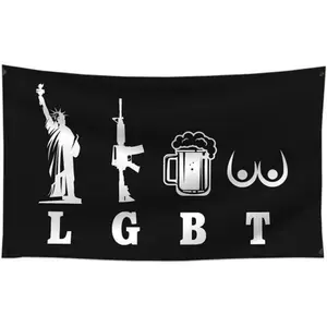 Gay Lesbian Freedom Gun Beer Boobs Flag 40x60 in Funny Banner Tapestry Decoration Bedroom Dormitory Wall Decorations Tapestry