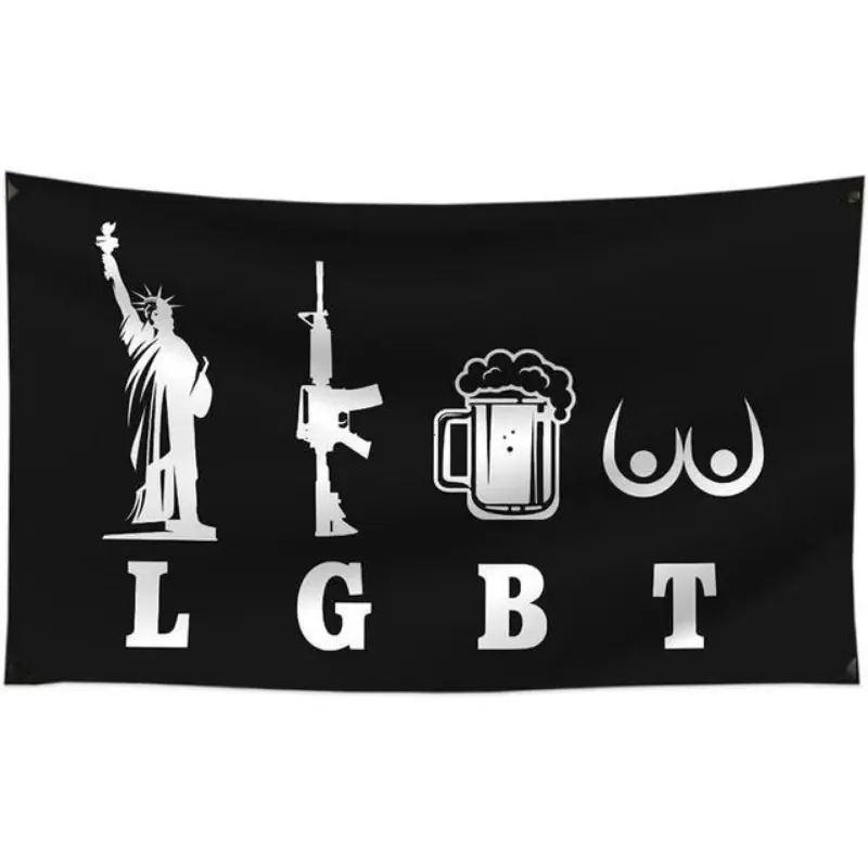 Gay Lesbian Freedom Themed Graphic Tapestry Wall Hanging - 40x60 in Synthetic Funny Banner, Bedroom, Beach Home Decor Tapestry