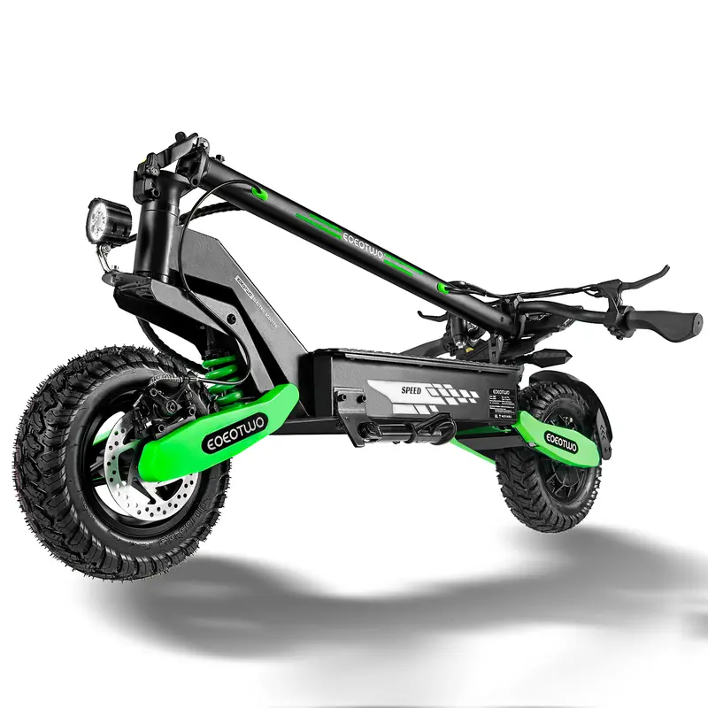 EOEOTWO GT06 Foldable Lithium Battery Motorized Portable Scooter for Adults - 48V 13AH/23.4AH, 1200W Motor, 28MPH Max Speed, 40mi Range, LED Display Screen, Front & Rear Dual Shock Absorbers, Casual Scooters, Sports & Outdoor Fitness Equipment