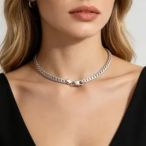 60CM Extra Long Cuban Link Chain Necklace, Silver Gold Plated Stainless Steel Plain Curb Jewelry for Women Men Layered Daily Street Outfit Gift