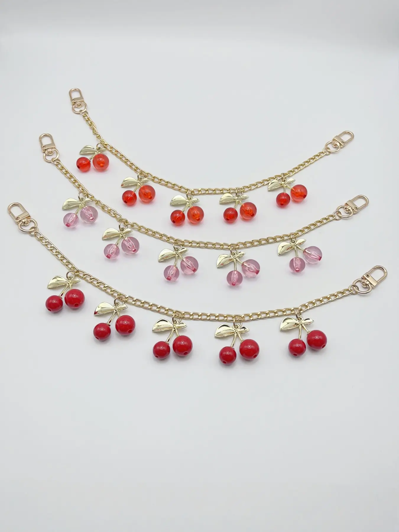 Fashion Cherry Shape Bag Chain Accessory, Bag Decorative Chain, Alloy Resin Material, Mixed Handbag Strap, Travel Luggage Decor, Holiday Gift, Women's Bag Charm