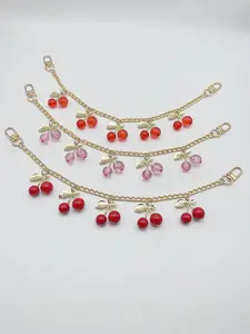 Fashion Cherry Shape Bag Chain Accessory, Alloy Resin Material, Mixed Handbag Strap, Travel Luggage Decor, Holiday Gift, Women's Bag Charm