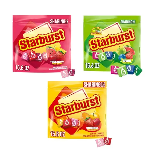 Starburst Chewy Fruit Candy – 3 Flavor Variety Pack, Individually Wrapped